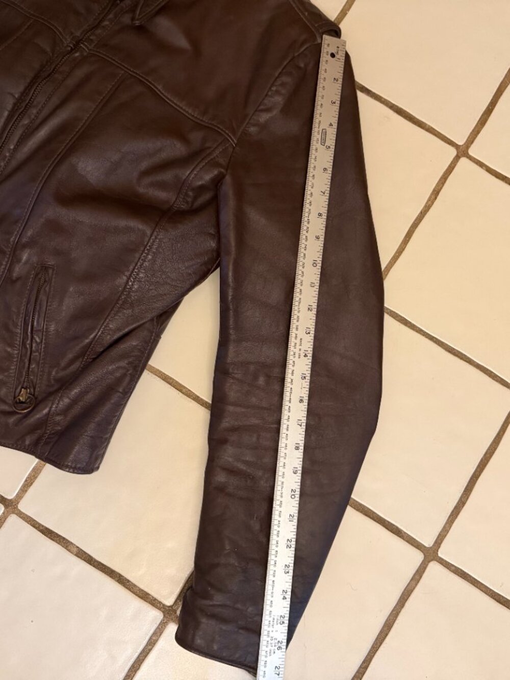 Vintage 70s/80s Brooks Leather Sportswear Cafe Racer Jacket w/ Faux Fur Liner - Picture 8 of 12